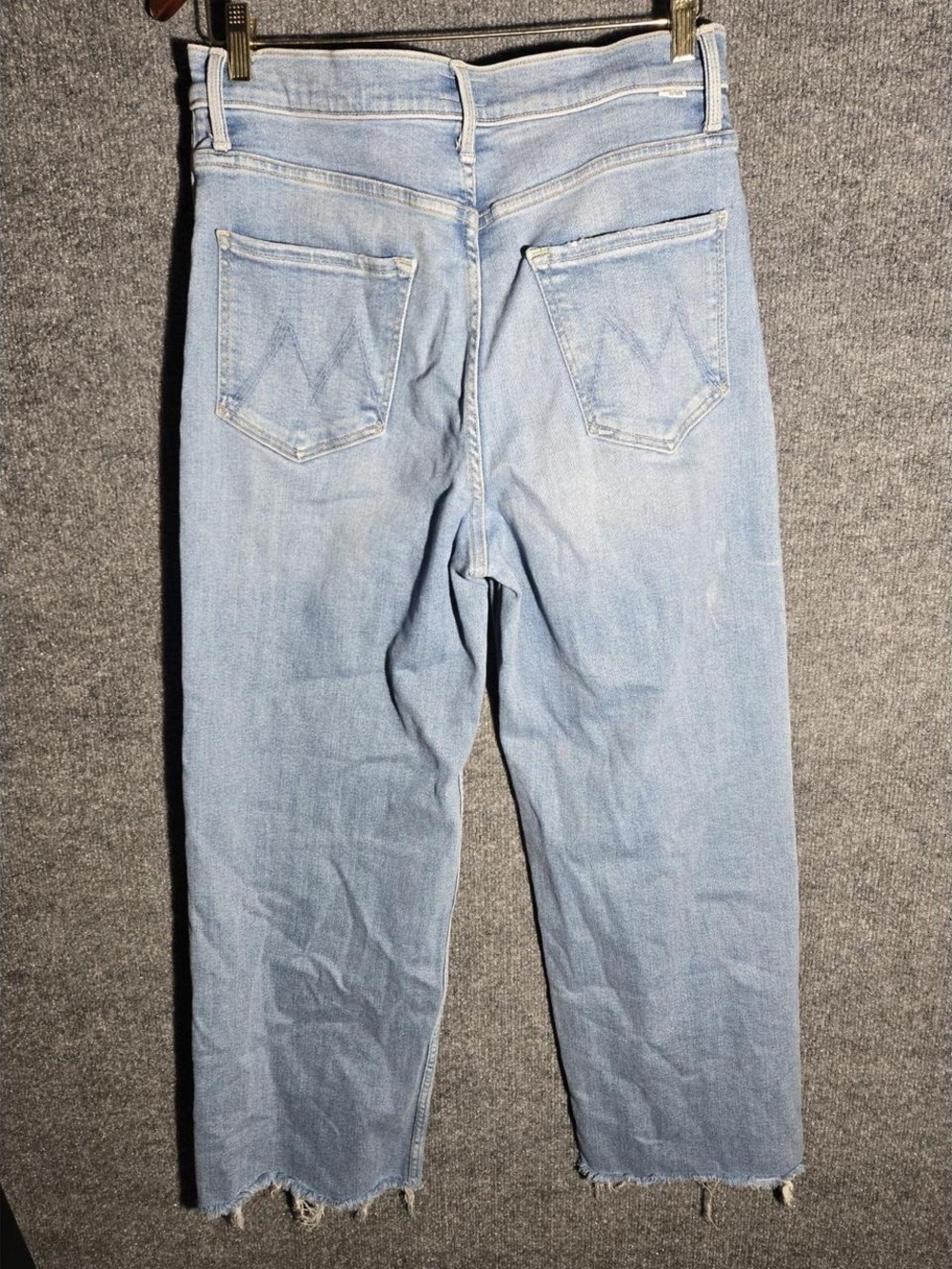 MOTHER High Waisted Spinner Ankle Fray Jeans Womens
